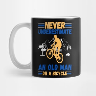 never underestimate an old man on a bicycle Mug